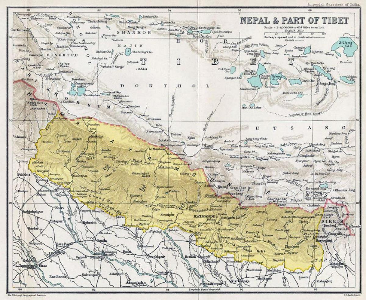 nepal gamle kart