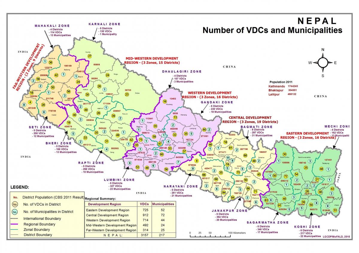 Kart av gis-nepal