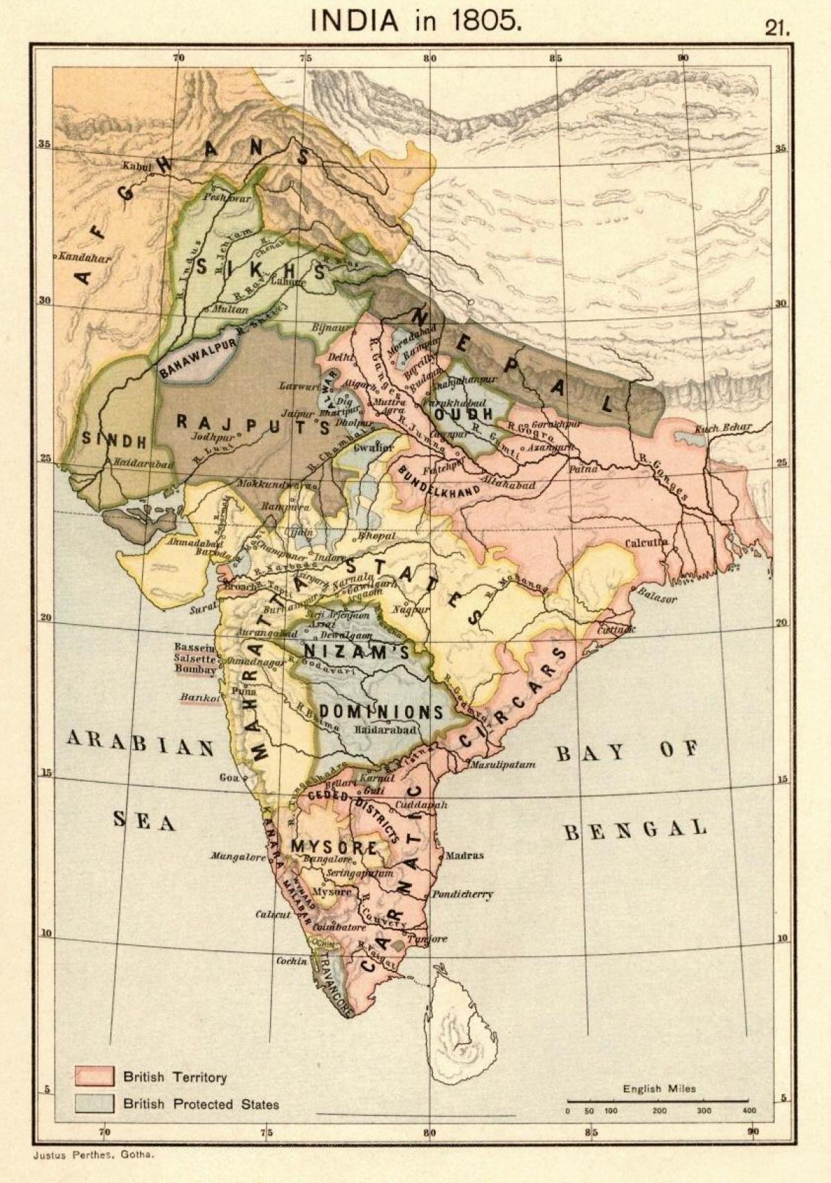 kart over nepal før 1816