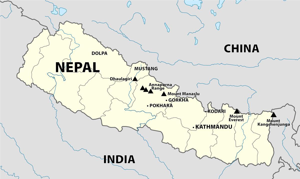india nepal grensen kart