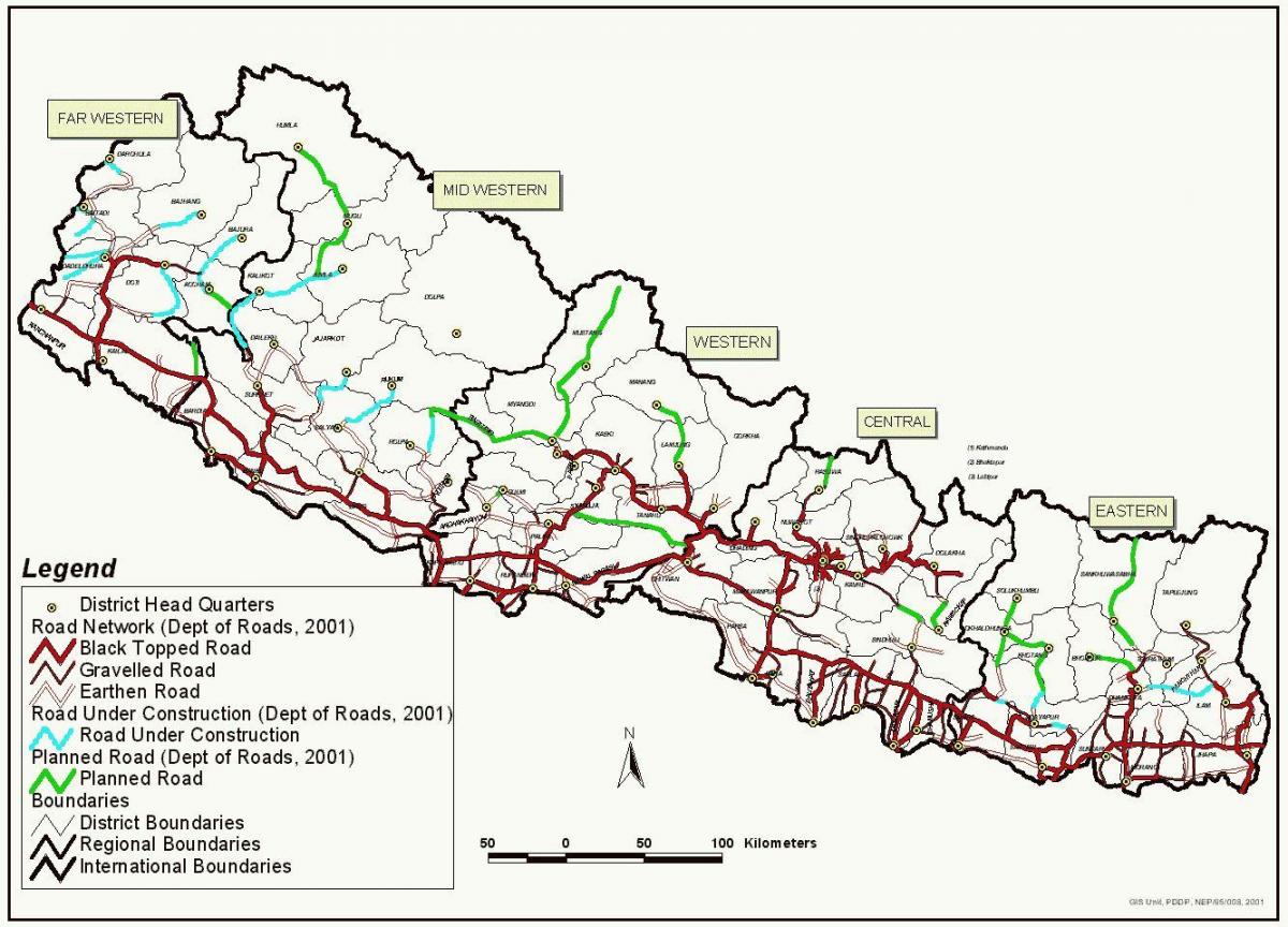 Kart over nepal fast track veien