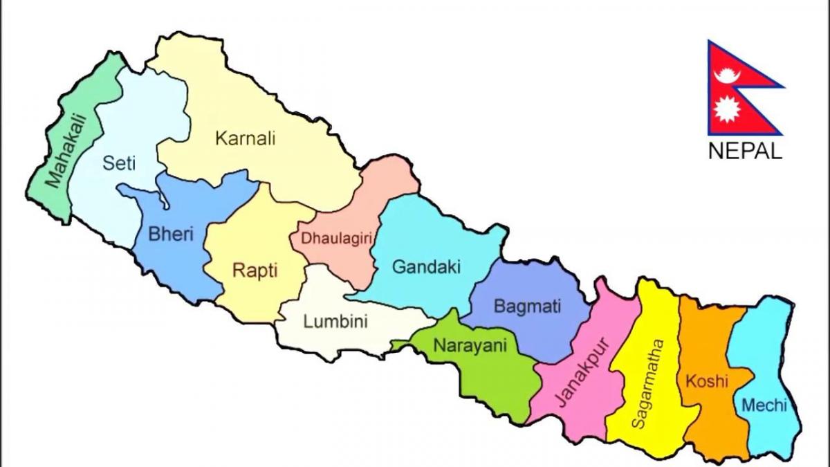 Kart over nepal bilde