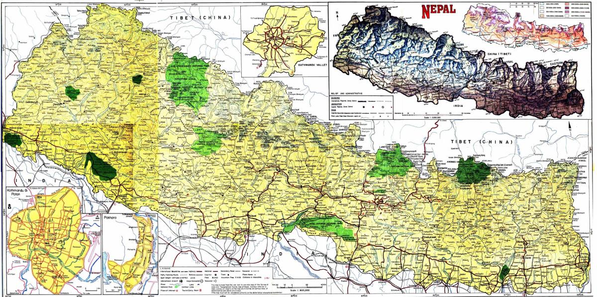 veikartet i nepal med avstand