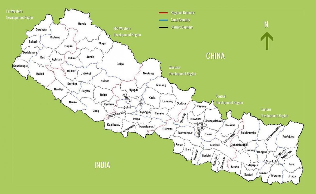 et kart over nepal