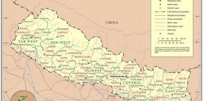 India nepal grensen veien kart