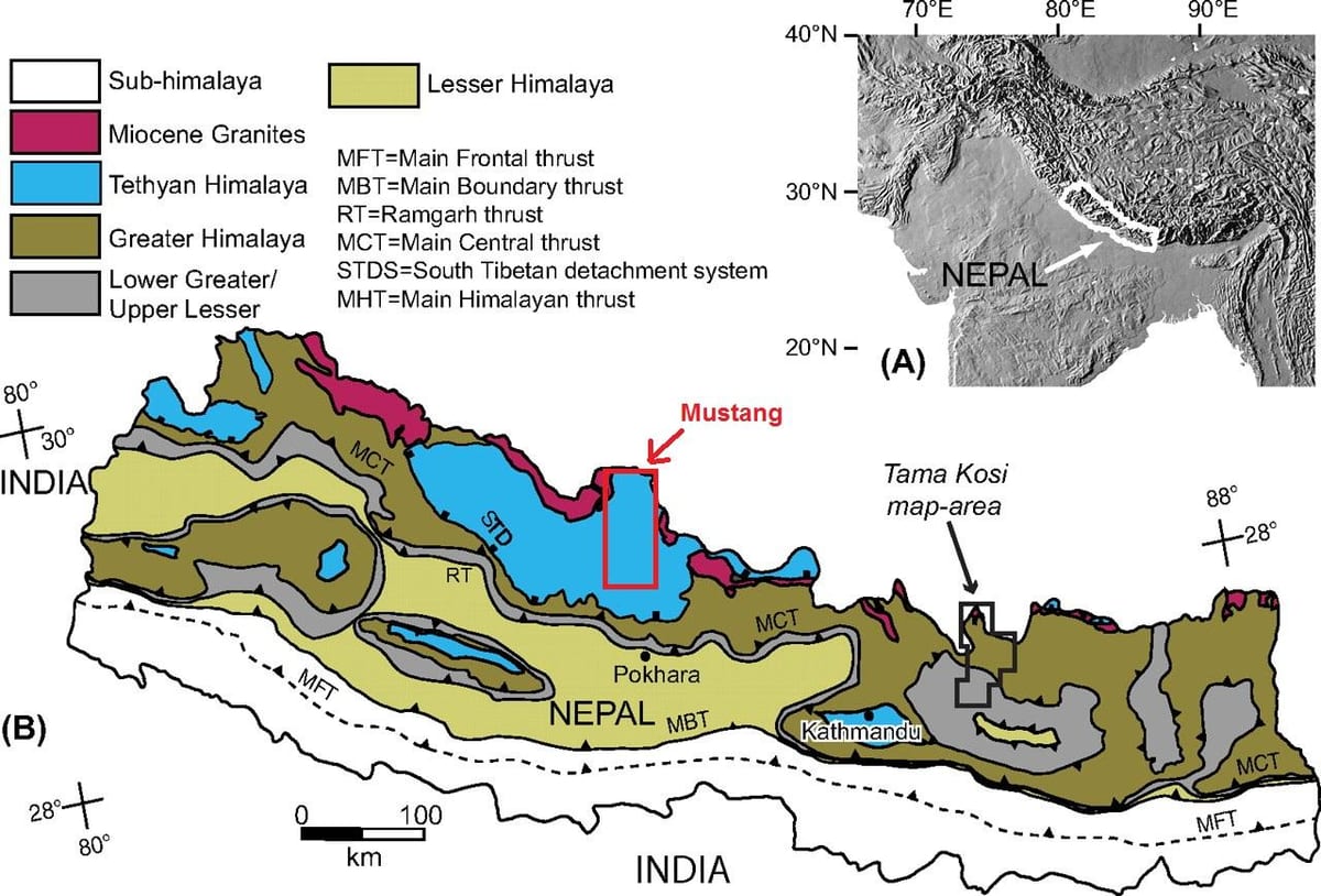 Kart over geologiske nepa