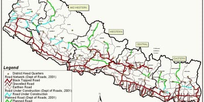 Kart over nepal fast track veien