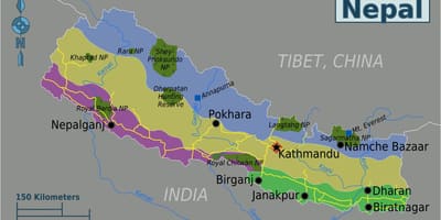 Geografiske kart over nepal
