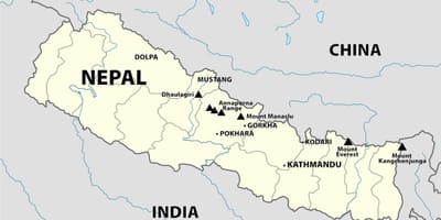 Kart over nepal himalaya