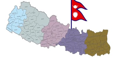 Kart over nepal med flagg