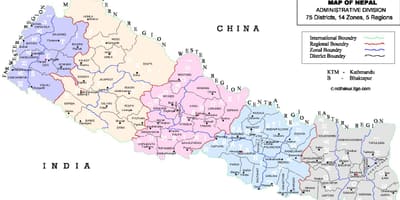 Kart over nepal vdc